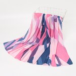 Ladies Shawl Manufacturer - Fashion Soft Printed Wrinkle Bubble Chiffon Muslim Headscarf 180x90cm