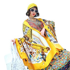 Ethnic Style Scarf Manufacturer - Seaside Tourism Beach Towel Printed Silk Sunscreen Shawl
