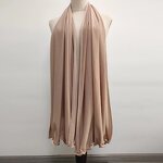 Jersey Hijab Scarf Manufacturer - New Style Women Muslim Cotton Shawl with Gold Satin Rope 70x170cm