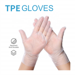 Disposable Hybrid Gloves Manufacturer - Transparent PE Plastic and TPE for Household Use Cost-effective