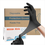 Disposable Nitrile Gloves Manufacturer - 6Mil Powder Latex Free Textured Exam Black for Household