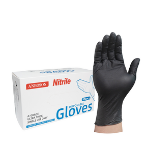 Nitrile Examination Gloves Manufacturer - Anboson 10 Mil Medical Powder Free Disposable S Black
