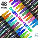 Outline Markers Manufacturer - Double Line 12 Colors Super Squiggles Glitter Metallic Self Outline Set