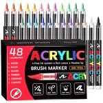 Acrylic Paint Pens Markers Set Manufacturer - 36-Color Art Markers with Multi-Function Brushes