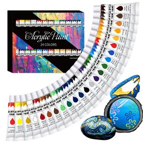 Acrylic Paint Set Manufacturer - 24-Color Waterproof Multi-Function for Canvas Wood Rock for Art Suppliers