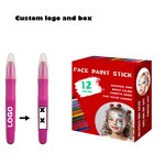 Face Paint Crayon Set Manufacturer - Custom Logo 12-Color Twist Easy Wash for Makeup & Parties