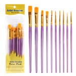 Nylon Paint Brushes Sets Manufacturer - Ready to Ship 10 Piece with Wood Handles