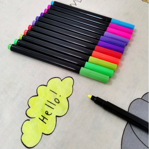 Paint Pens Set Manufacturer - 24-Color Neon Custom Logo Adult Kids' High-Cover Ink Permanent Graffiti Fabric