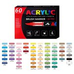 Acrylic Paint Markers Manufacturer - Vivid Colors Custom Labels Boxes Waterproof Flexible Brushes Tips 100 Colors Set