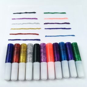 Glitter Glue Manufacturer - Custom 6ml Non-Toxic Washable 24 Colors DIY for 3+ Years Old Packaged