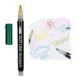 Glitter Art Markers Manufacturer - Craft Drawing Set 12 Colors Non-Toxic Double Colors Outline Markers