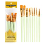 Paint Brushes Set Manufacturer - Multi-Color 10-Pack with Nylon Brushes and Nib Wood Handle