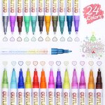 Outline Markers Manufacturer - Non-toxic Kids Doodling on Rock Fabric Canvas 24colors Glitter Colors