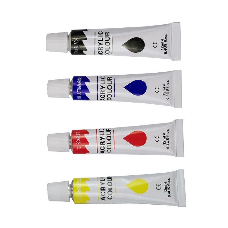 Promotional Art Kit Manufacturer - Custom 24-Pack with High-Cover 12ml Permanent Waterproof Acrylic Paint Set for Canvas