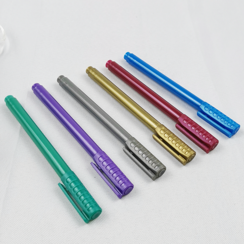 Metallic Wine Glass Markers Manufacturer - Non Toxic Safe Custom Logo Box 6 Packs Drink Wet Wiped