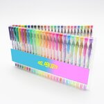 Glitter Gel Marker Pen Set Manufacturer - 60-Color Adult Coloring Book Writing & Painting Plastic Material