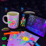 UV Tattoo Markers Manufacturer - Quick-Dry Smudge-proof Water-Based Easy Wash off Glow in the Dark Fine Tip 8 Colors