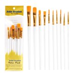 Acrylic Paint Brushes Set Manufacturer - Ready to Ship 10-Pack with Wooden Handle Nylon Hair Material