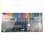 Glitter Art Markers Manufacturer - Craft Drawing Set 12 Colors Non-Toxic Double Colors Outline Markers
