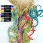 Hair Chalk Stick Crayon Set Manufacturer - Customized Logo Water-Based 24 Colors Including 6 Metallic Easily Washable