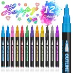 Shimmer Markers Manufacturer - Stocking Stuffers Teen Girls Boys Outline Glitter Pens 12 Colors Set Non-Toxic Gifts