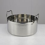 Soup Pot Manufacturer - Modern Three-Ply Steel High Body Luxury Golden Hammered 304 Stainless Steel Non-Stick Induction