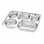 School Lunch Box Manufacturer - Restaurant Canteen Stainless Steel with Lid Food Grade Fast Food Tray 3/4/5 Compartments