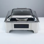 Electric Chafing Dish Manufacturer - Luxury 6L Stainless Steel Simple Square Buffet Stove for Party Hotel
