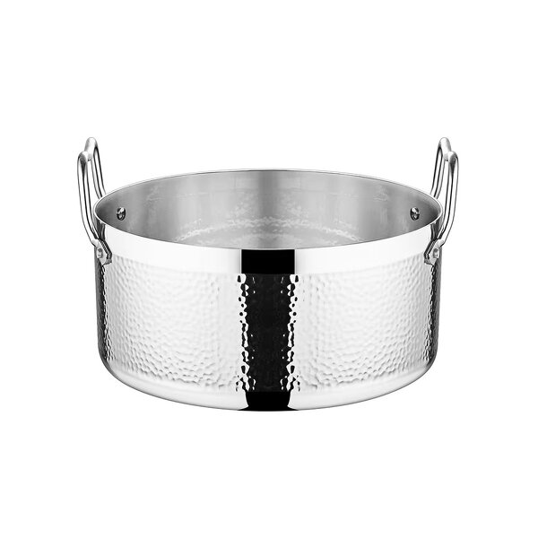 Cooking Pot Manufacturer - Food Grade 304 Stainless Steel Hammer Pattern Stockpot Commercial Silver Hot Pot Large Capacity