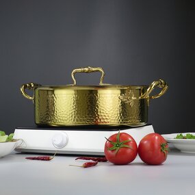 Chafing Dish Manufacturer - Golden Hammer Commercial 304 Stainless Steel Large Capacity Induction Cooker With Metal Lids