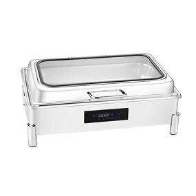 Chafing Dish Manufacturer - Luxury Buffet Stainless Steel Simple Large Glass Cover Buffet Stove Set