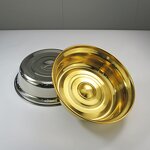 Lid Covers Manufacturer - Golden Stainless Steel Metal Iron Plate Burning Lid Steak Pan Thick Round with Handle