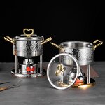 Alcohol Stove Set Manufacturer - Hotel Stainless Steel Hot Pot with Lid for Food Warming & Chafing Dish