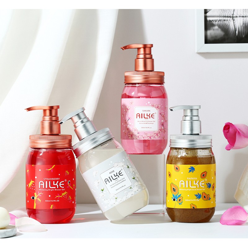 Body Wash Manufacturer - OEM Strawberry Sakura Rose Scrub