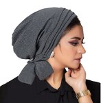 Long Tail Headband Manufacturer - 2025 New Fashionable Solid Color Hat with Pit Strip Women's Threaded
