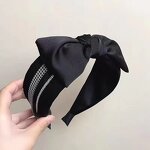Hair Band Manufacturer - New Solid Color Bow Wide Edge Simple for Women