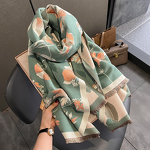 Long Scarf Manufacturer - Korean Winter New Cat Face Print Imitation Cashmere for Women Muslim Version Printed Elegant Warm