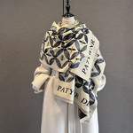 Long Scarf Manufacturer - Autumn New Letter Printed Plants Flowers Imitation Cashmere Women's Multi-Functional All-Match Thickened Warm