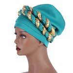 Turban Hat Manufacturer - 2021 New Muslim With Sequin Braid Bandanas for Women Female Headscarf African