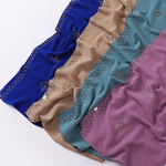 Pearl Chiffon Scarf Manufacturer - Cross-Border Live New Long Boutique Hot Drilled Hui Middle East African Headscarf Hijab Muslim All Seasons