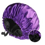 Hair Satin Bonnet Manufacturer - Women's Double Layer Fashionable Elastic Button Pure Color Bath Shower Cap
