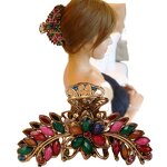 Hair Claws Manufacturer - Elegant Women's Large Size Alloy Crystal Inlay Resin Non-Slip Fashion Ribbon for Girls