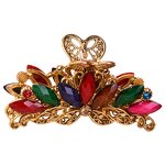 Hair Claws Manufacturer - Elegant Women's Large Size Alloy Crystal Inlay Resin Non-Slip Fashion Ribbon for Girls