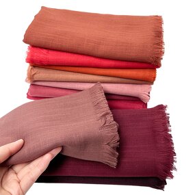 HeadScarf Manufacturer - Women's Customizable Fashion Polyester Sunscreen Shawl Simple Minimalist Hijab Scarfs