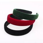Hair Hoop Manufacturer - Korean Black Red Velvet Padded Anti-slip Graceful Retro Style
