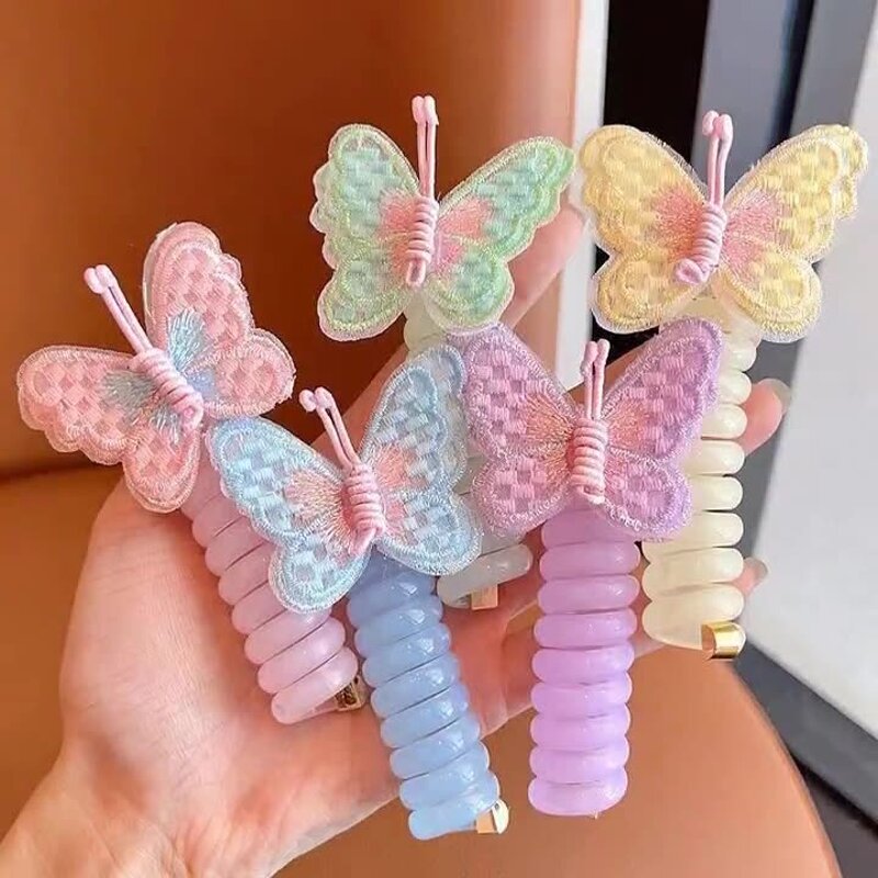 Elastic Hair Ties Manufacturer - High Ponytail Girls Children Antique Butterfly Braid Hair Rope Plastic for Girls Women Children