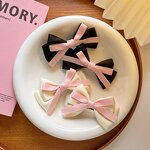 Hair Clip Manufacturer - Wholesale Cute Sweet Style Stain Lovely Pink Black Ribbon for Women