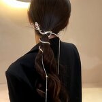 Hairpin Manufacturer - Cool Aloof Style Ponytail with Coiled Wrapped Snake Tassel Chinese Design