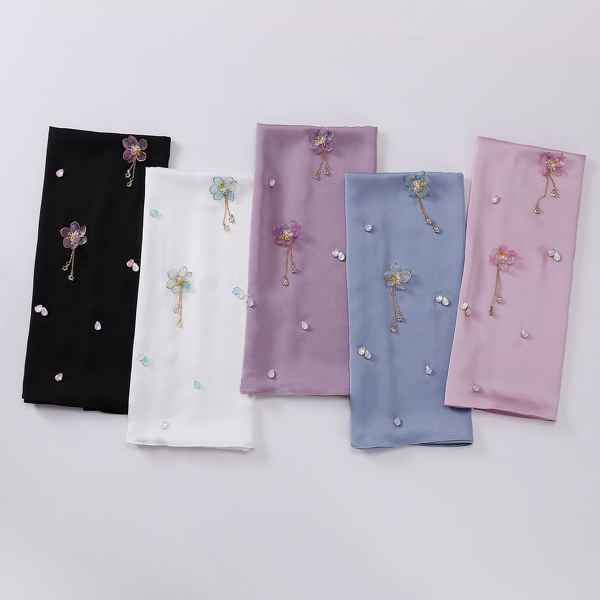 Chiffon Scarf Manufacturer - New Polyester Bubble Hand-sewn Rhinestone Floral Four Seasons Chinese Style Dot Diamond Hui Malaysia