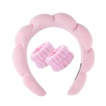 Spa Hair Band Manufacturer - Custom Fashion Cute Pink Blue Puffy Terry Towel Cloth for Skin Care